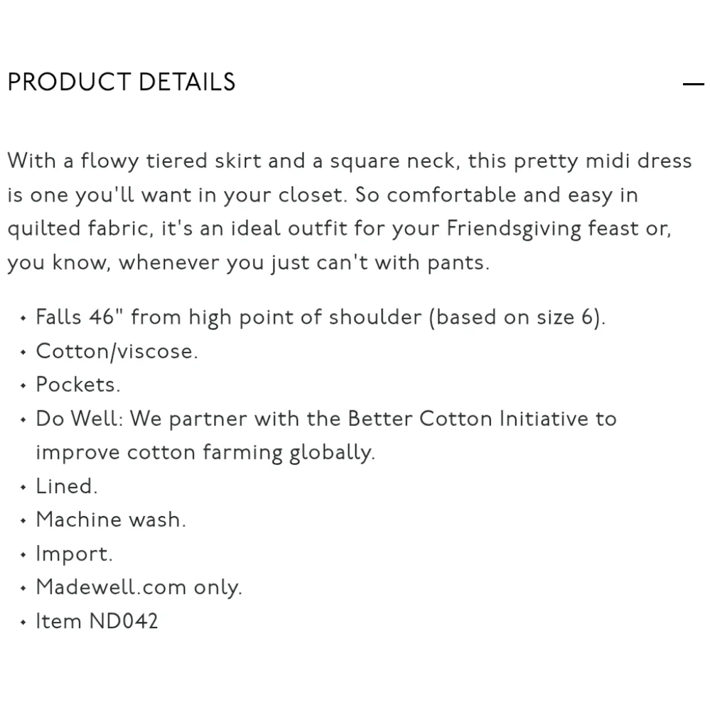Madewell Quilted Aidy Square-Neck Puffed Sleeve Tiered Midi Dress Warm Umber - Picture 9 of 16